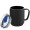 Thermobecher RETUMBLER-myNIZZA CERAMIC, schwarz, blau