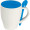 Tasse aus Porzellan mit Löffel, 250ml ARMANDO, blau