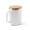 LAUDA. Becher aus 90% recyceltem Edelstahl mit Bambusdeckel 420 mL, weiß