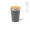 Don Reisebecher recycelter Edelstahl mit Bambusdeckel, 400 ml. Doppelwandig, dunkelgrau
