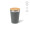 "Don Travel Cup" Reisebecher aus recyceltem Edelstahl, 400 ml mit Bambusdeckel, doppelwandig, dunkelgrau