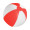 Strandball (ø28 cm) Playo, weiß/rot
