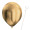 Luftballon „Chrome“, Größe L (ø ca. 33 cm) in glänzendes gold mit Ballonhalte-Drahtstab