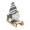 FROSTY SLEIGH Wichtel auf Holzschlitten, grau