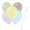 Luftballon „Pastell“, Größe L (ø ca. 33 cm) in bunt mit Ballonhalte-Drahtstab