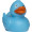 Quietsche-Ente Magic Duck mit Farbwechsel, hellblau, 7,5 cm