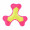 Hundespielzeug Flying Triple, gelb-pink,S