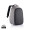 Bobby Hero Small Anti-Diebstahl-Rucksack, grau, schwarz