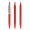 prodir QS01 Soft Touch PRS Push Kugelschreiber, rot, silber, Schreibfarbe: blau