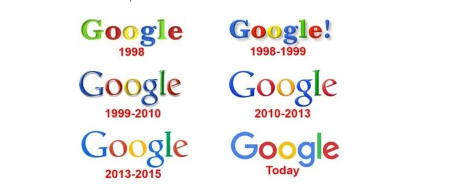 Das Google-Logo im Wandel der Zeit