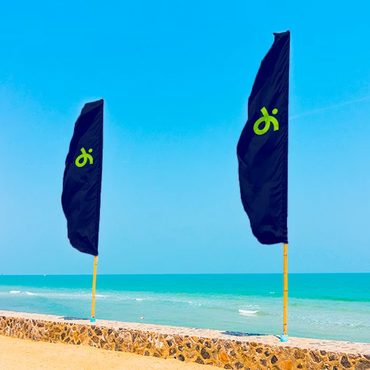 Beachflags mit Firmenlogo