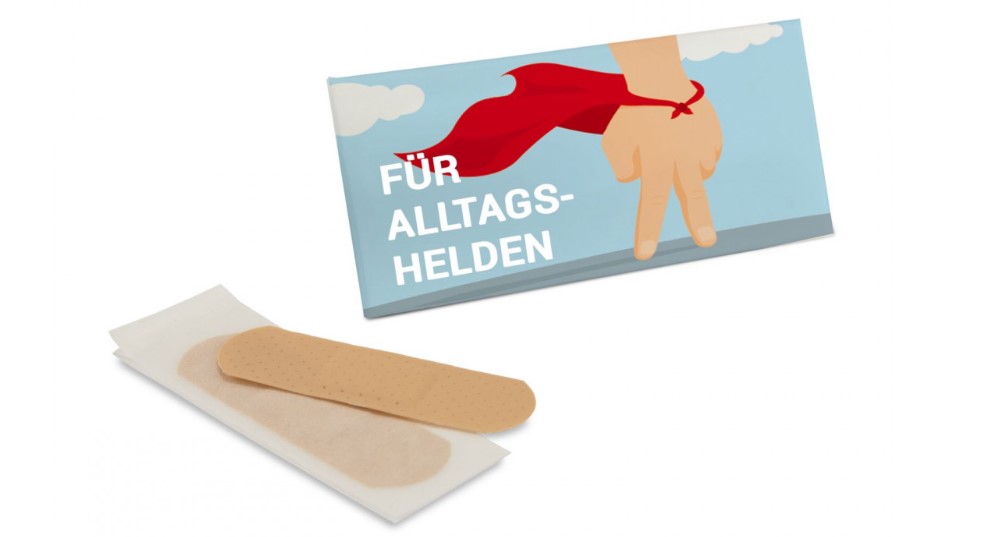 Pflasterboxen als Werbeartikel mit Logo